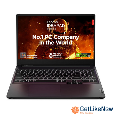 Lenovo Smart Choice IdeaPad Gaming 3, AMD Ryzen 5 5500H, 15.6" FHD IPS 300 Nits, 144Hz, 8GB RAM, 512GB SSD, Windows 11, NVIDIA RTX 2050 4GB, Alexa Built-in, 3 Months Game Pass, High Performance Gaming Laptop