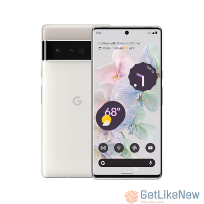 Google Pixel 6 Pro 5G (Cloudy White, 12GB RAM, 128GB Storage) - 6.7-inch AMOLED, 50MP Camera - Get Like New