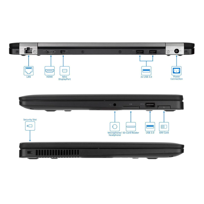 Dell Latitude 7470 (Intel Core i5 6th Gen/8GB RAM/ 256GB SSD/ 14"inch/Win 10) - Refurbished - Get Like New